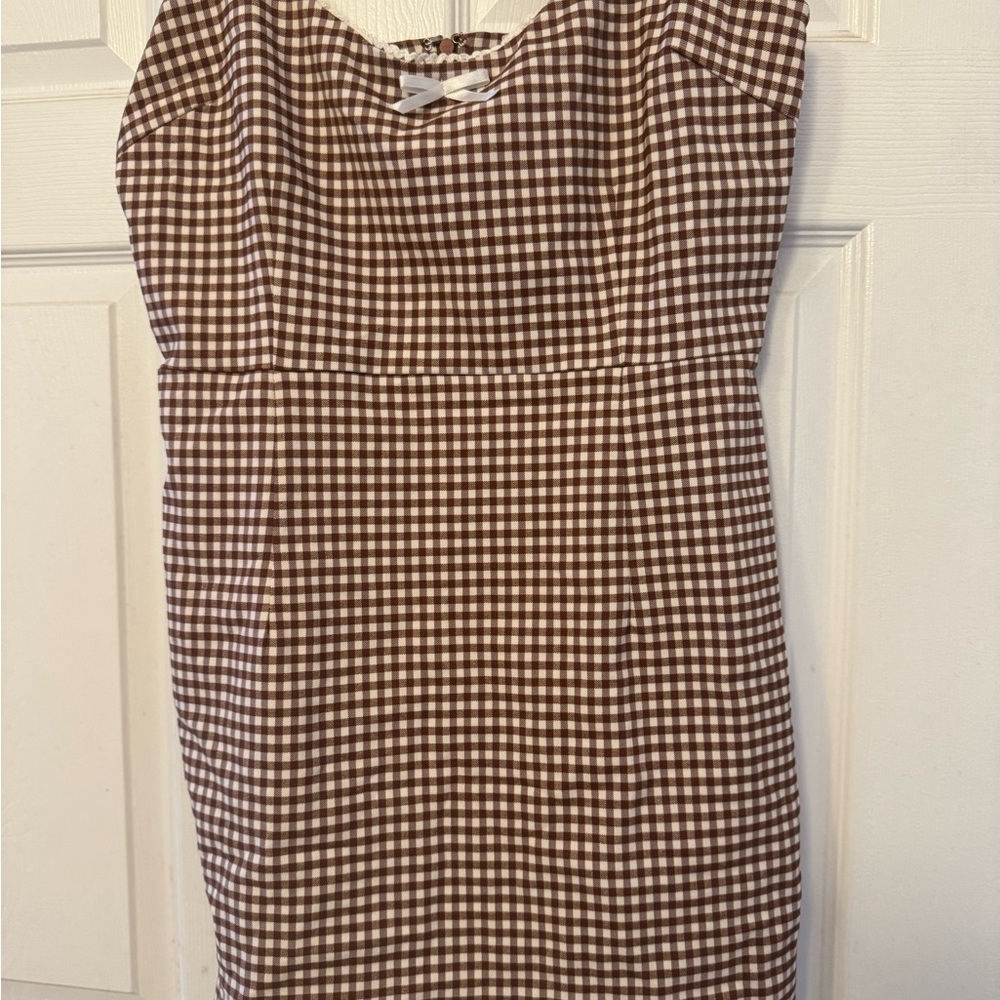 Urban Outfitters Brown Checkered Mini Dress